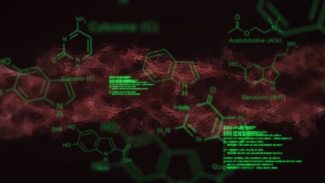 Animation-Vielfältiger-Datenverarbeitung-über-Roten-Wellen-Auf-Schwarzem-Digitalen-Hintergrund