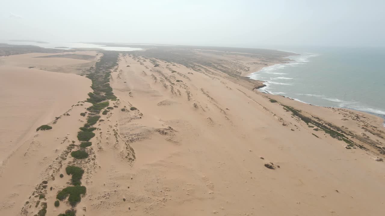 La Guajira peninsula Colombia remote desert landscape coast, aerial drone landscape