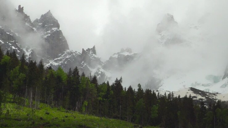 Mist Covered Mountain Range