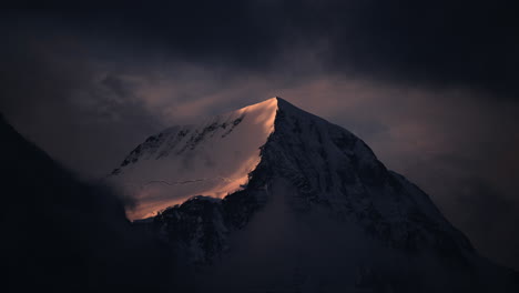 mountain peak at sunset/sunrise