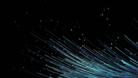 fondo abstracto con animación movimiento de líneas para red de fibra óptica. puntos parpadeantes mágicos o líneas voladoras brillantes. bucle