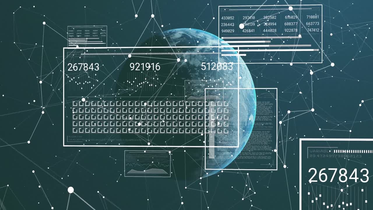 전 세계 데이터 프로세싱의 애니메이션