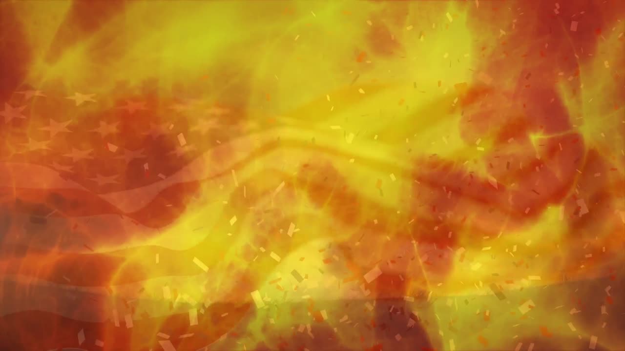 animación de agitar la bandera de ee.uu. y las llamas