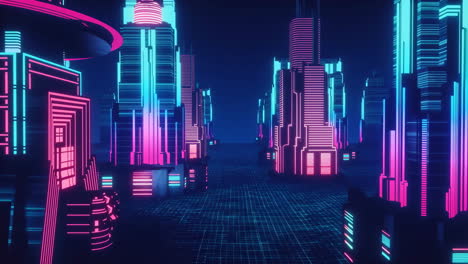 neon cyberpunk cityscape night