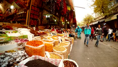 old eastern bazaar with traditional southwestern asia food ufra