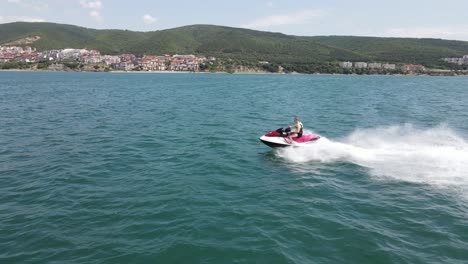 the side of a jetski in the black sea