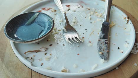 empty plate with leftovers