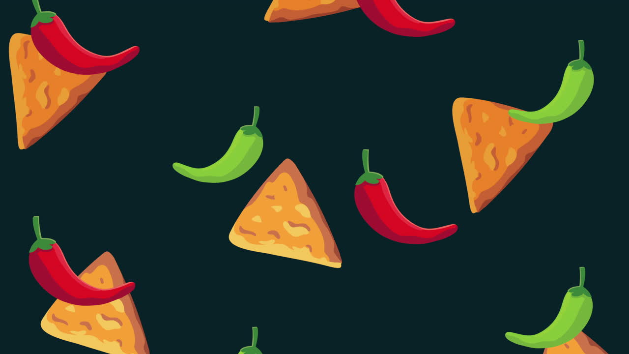 patrón de chile y nachos de la cultura mexicana