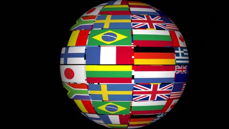 globe made from flags