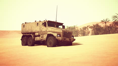 Armoured-military-truck-in-desert