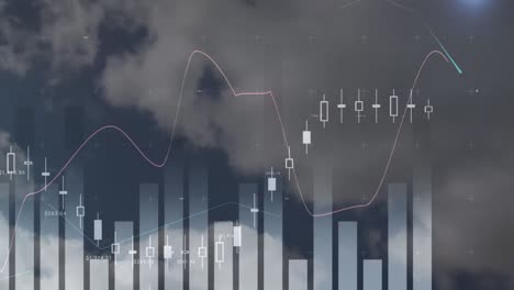 Zusammengesetztes-Video-Der-Statistischen-Datenverarbeitung-Vor-Wolken-Am-Blauen-Himmel