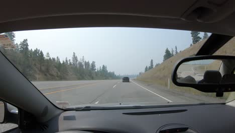 long clip, driving a car, driver's point of view, time lapse