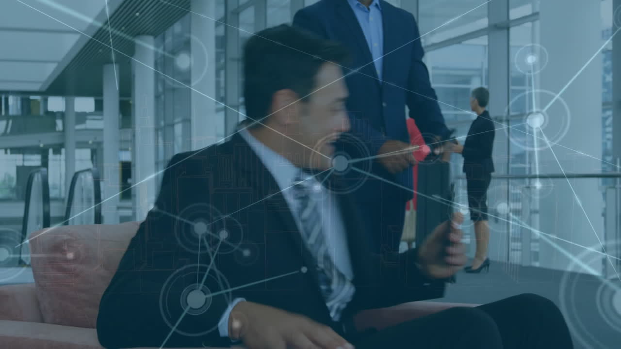 다양한 비즈니스 사람들을 통해 연결 네트워크의 애니메이션 고 이야기