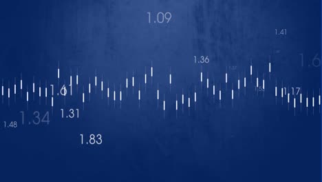 animación del procesamiento de datos financieros sobre un fondo azul