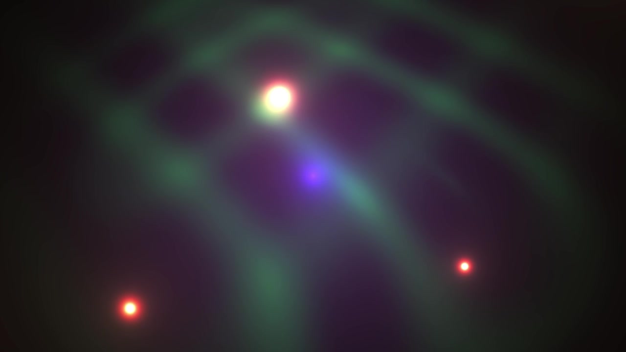 Abstract Motion Background with Glowing Lights and Green Waves