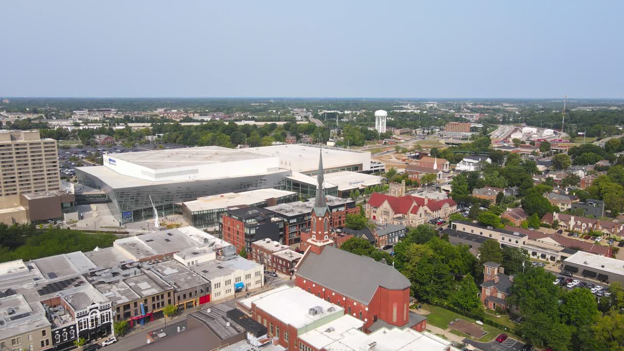 Rupp Arena in downtown Lexington, Kentucky, USA, aerial view