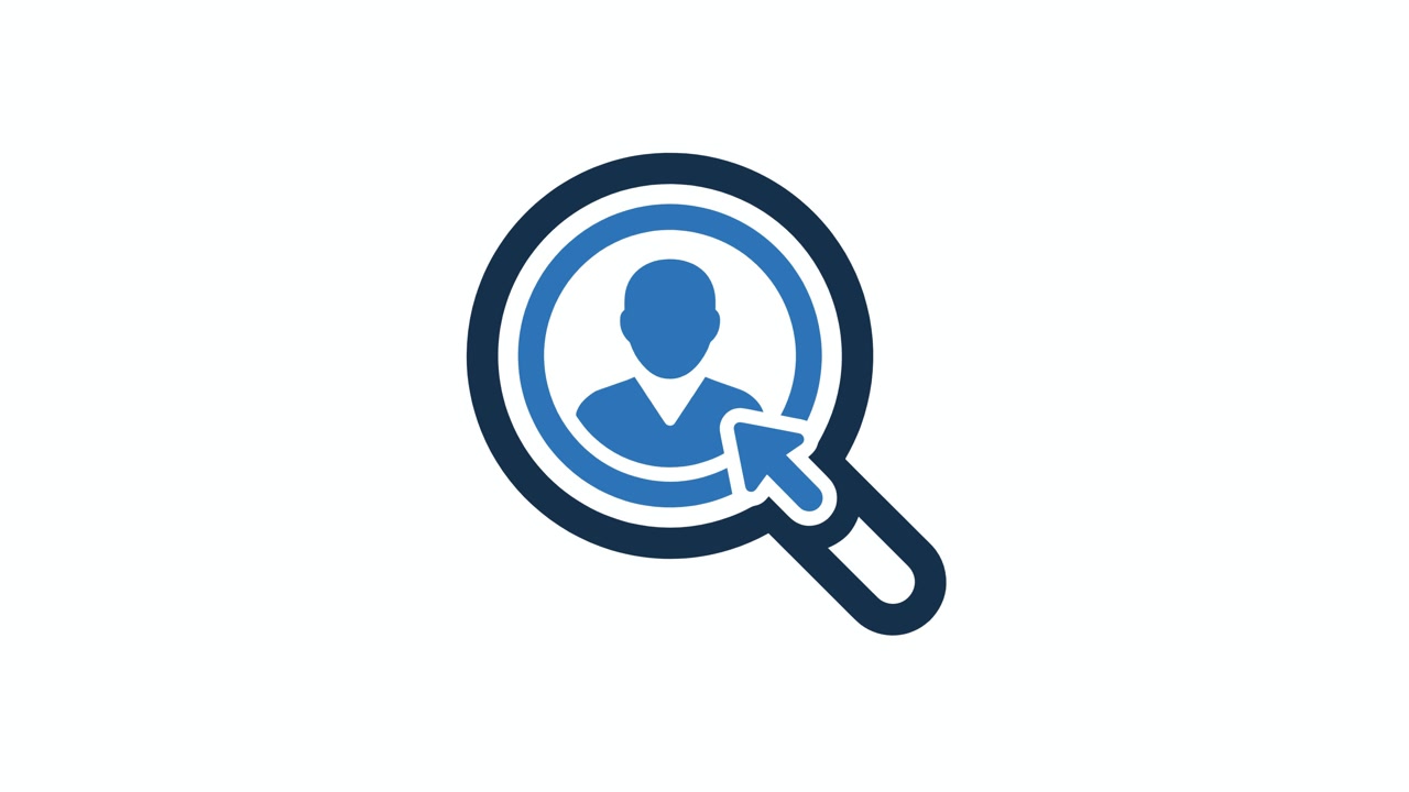 Animated Magnifying Glass Searching for User Profile Icon