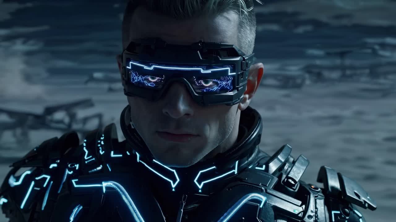 Ritratto di soldato cyberpunk