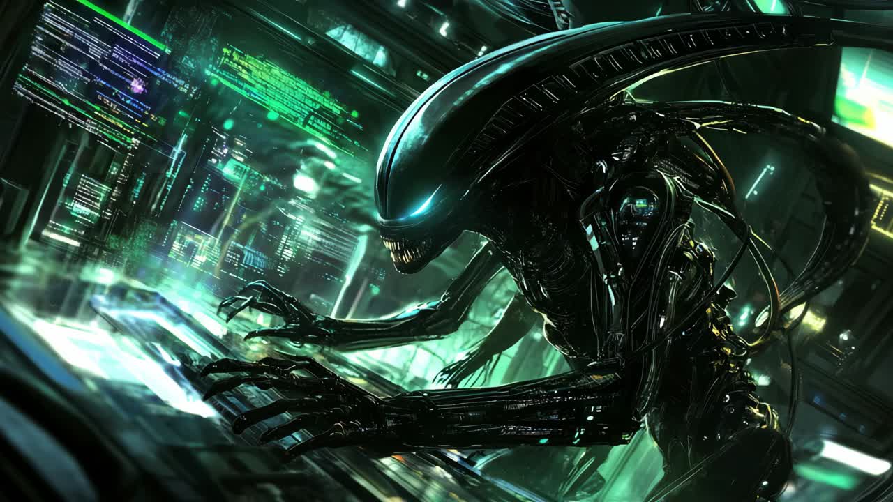 Alien in a Cyberpunk Setting