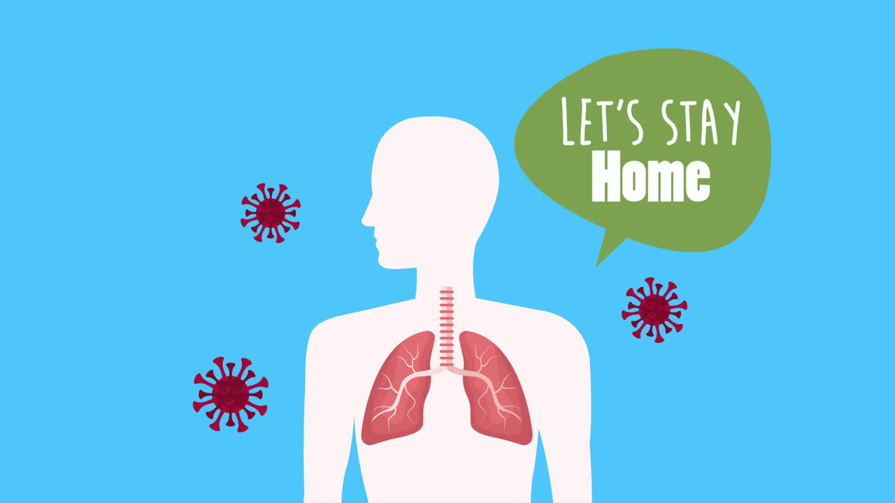 campaña de quedarse en casa con anatomía y pulmones