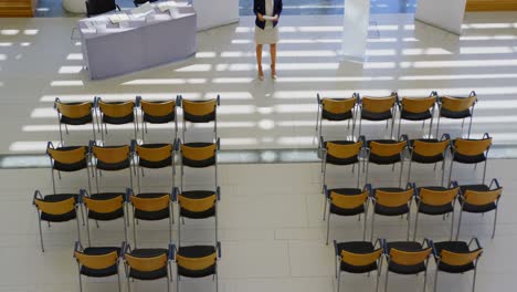 businesswoman practicing speech in the office 4k