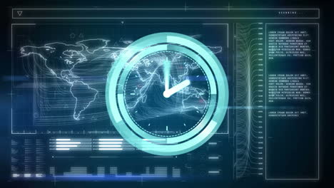 animación del escaneo del alcance sobre el procesamiento de datos