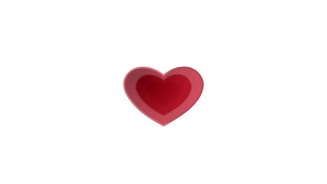 día de san valentín, imágenes de animación en forma de corazón rojo sobre fondo blanco