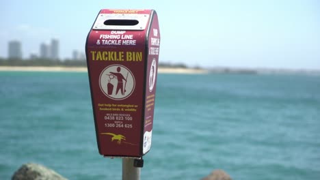 fishing bin by the ocean on a sunny day