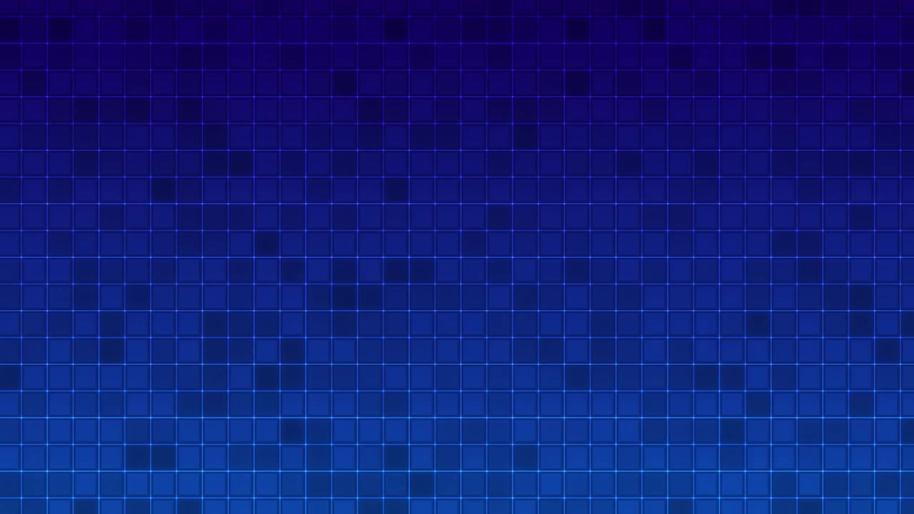 Blue square grid pattern background with glowing tile lines geometric cells and dark digital surface