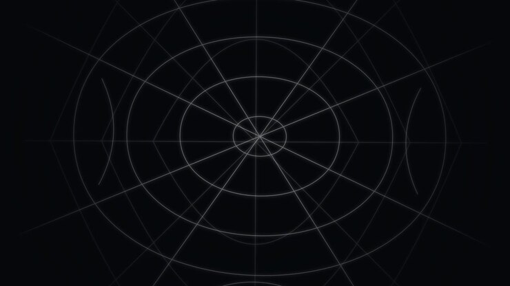 Abstract Geometric Circular Grid Animation on Dark Background
