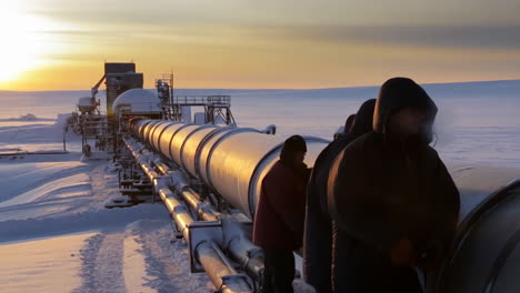 pipeline in a snowy landscape