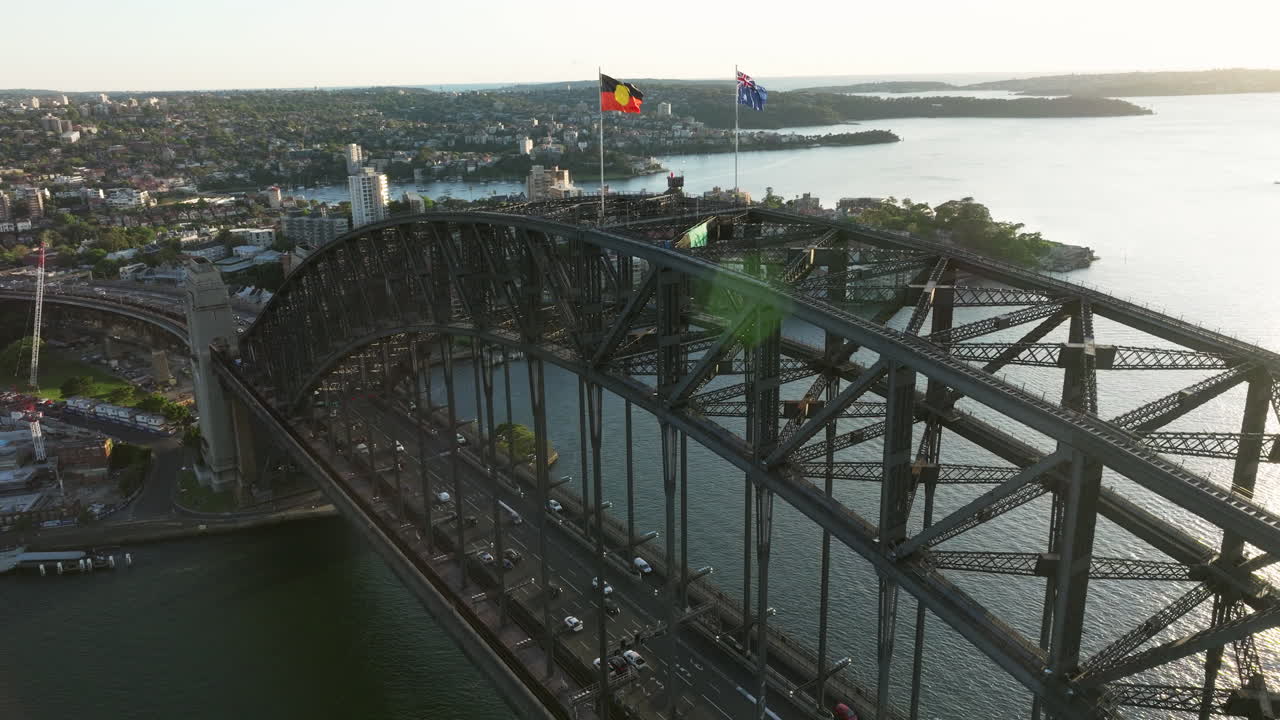 Jembatan Sydney Harbor yang Terkenal dan Pemandangan Pusat Kota di Australia