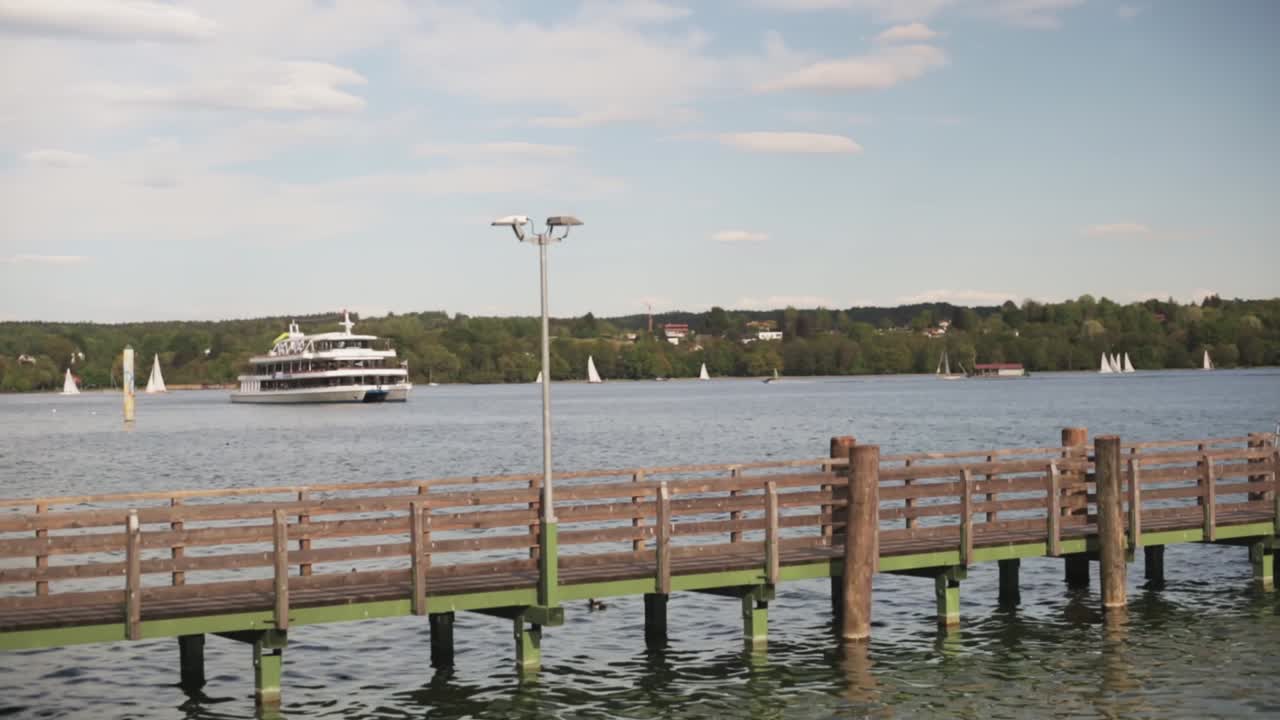 Medium wide shot of a boat
