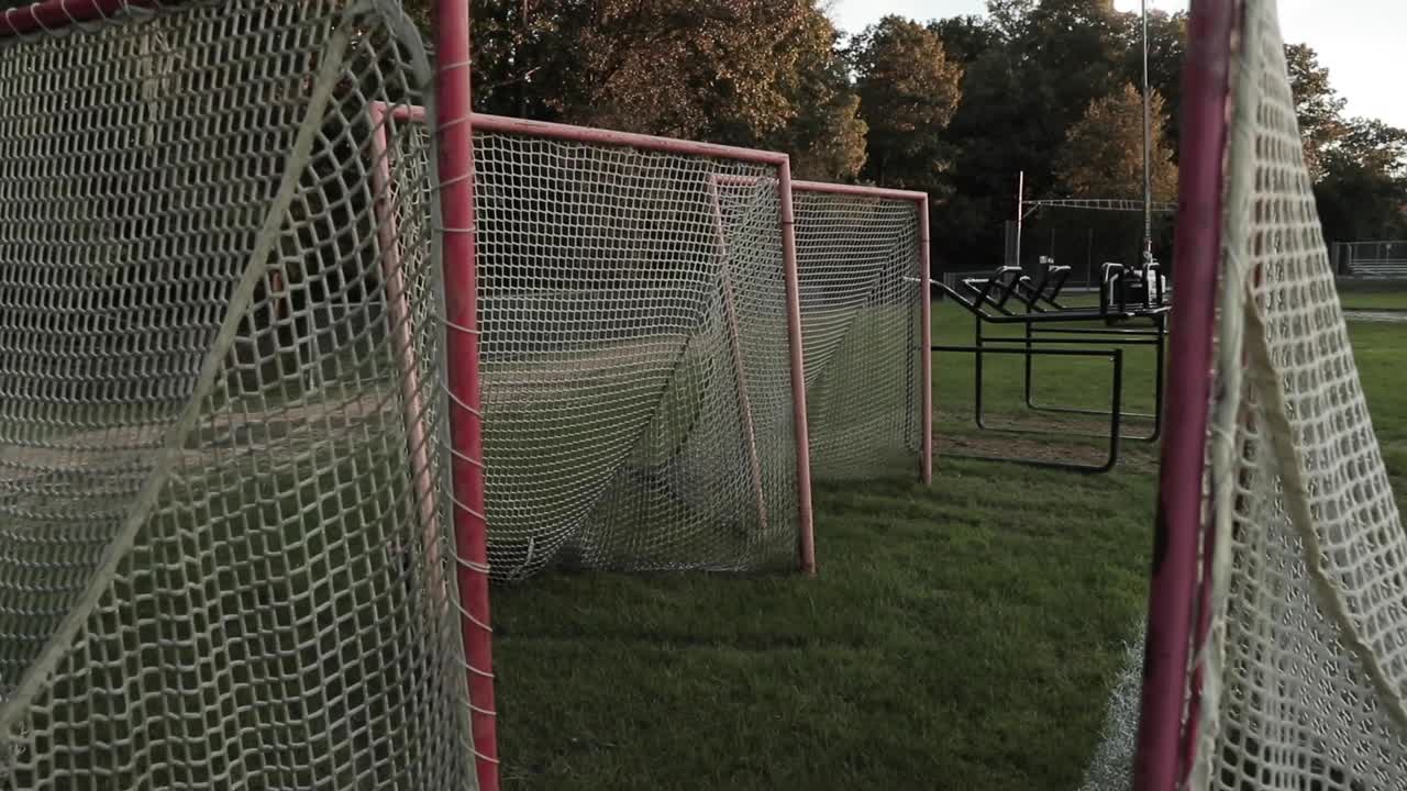 120 fps. Lacrosse Nets in a field