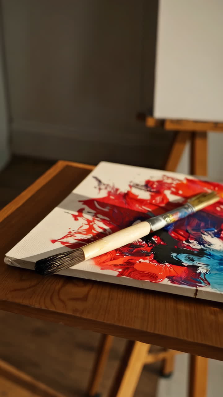 pintura abstracta en progreso