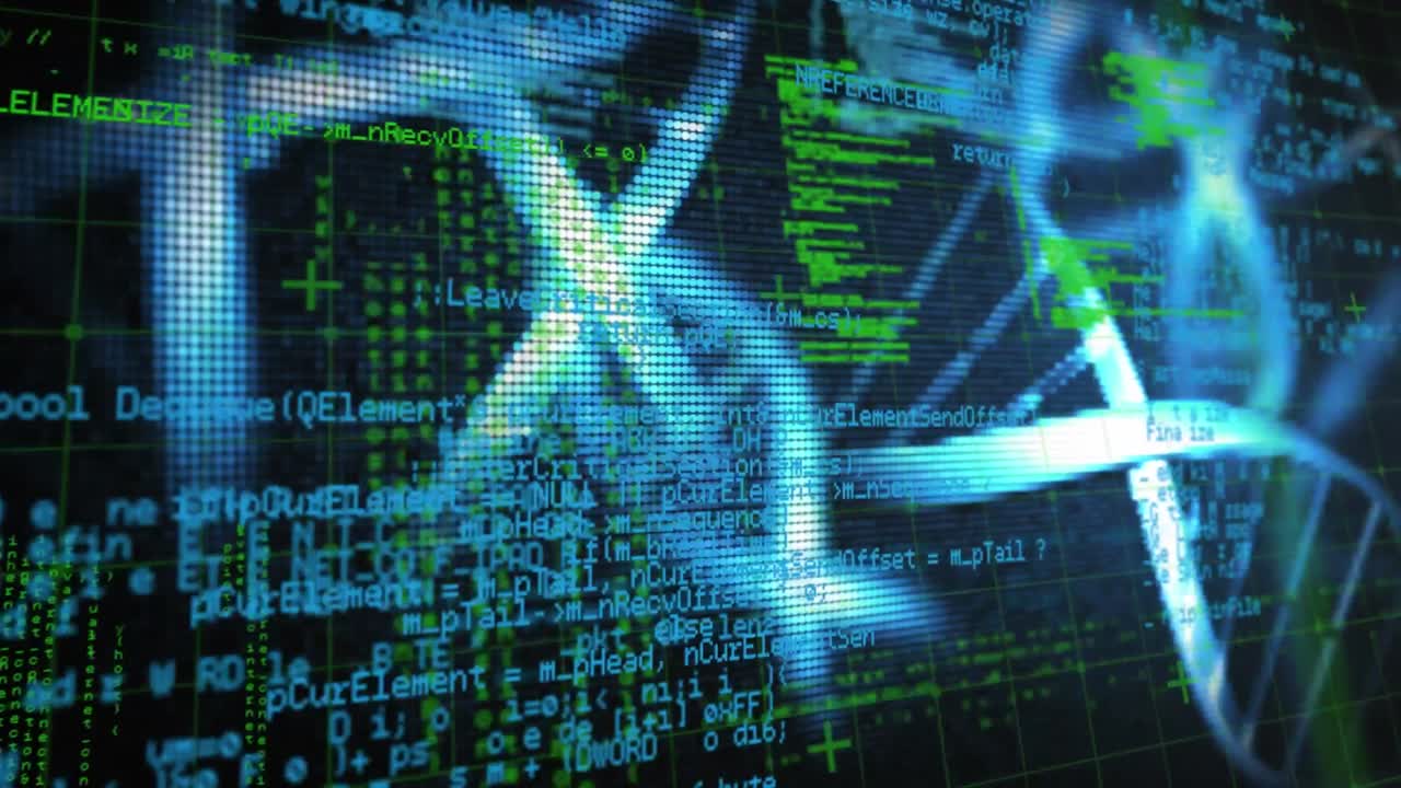 animación de cadenas de adn y procesamiento de datos científicos