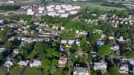 aerial view of port reading, nj along the arthur kill