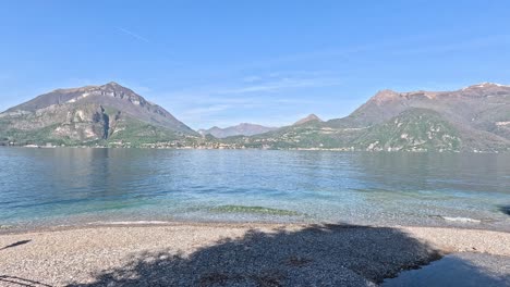 calm lake with mountain backdrop