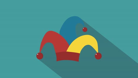 clown jester hat flat design animation icon