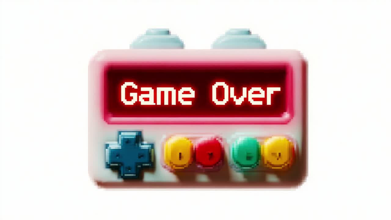 A Colorful, Retro Video Game Controller Displaying 'Game Over' Message, Symbolizing the Conclusion of a Gaming Session and the Challenges Faced by Players in Their Journey