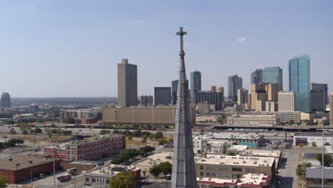 establishing drone shot of fort worth, texas