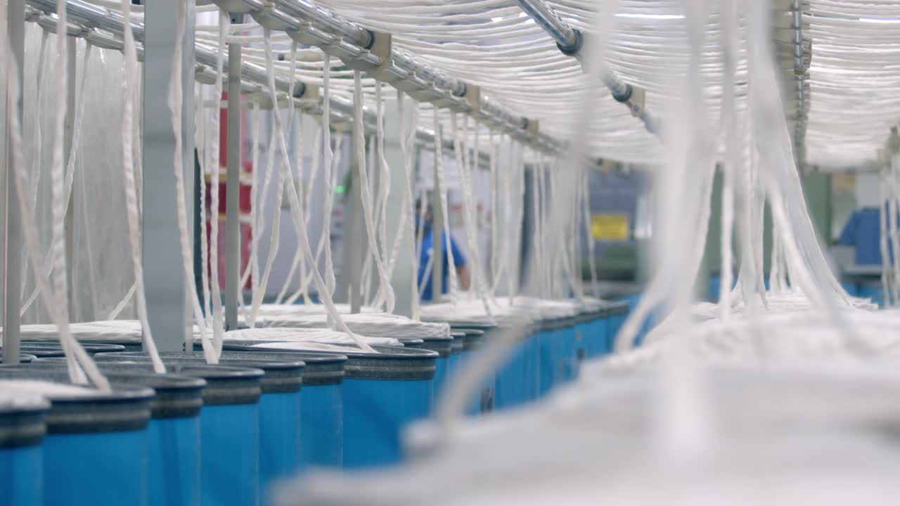 Process of cotton thread manufacturing in a textile factory, Organic cotton yarn used for sustainable eco-friendly yarns fabric decentralised production