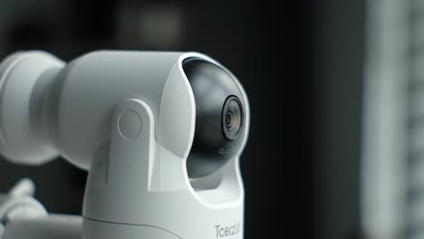 this home monitoring device features a compact design and a flexible adjustable view, providing optimal surveillance in various indoor settings for enhanced security.