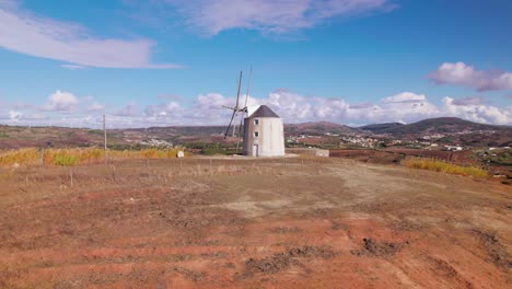 aerial view of windmill in fernandinho, torres vedras, portugal