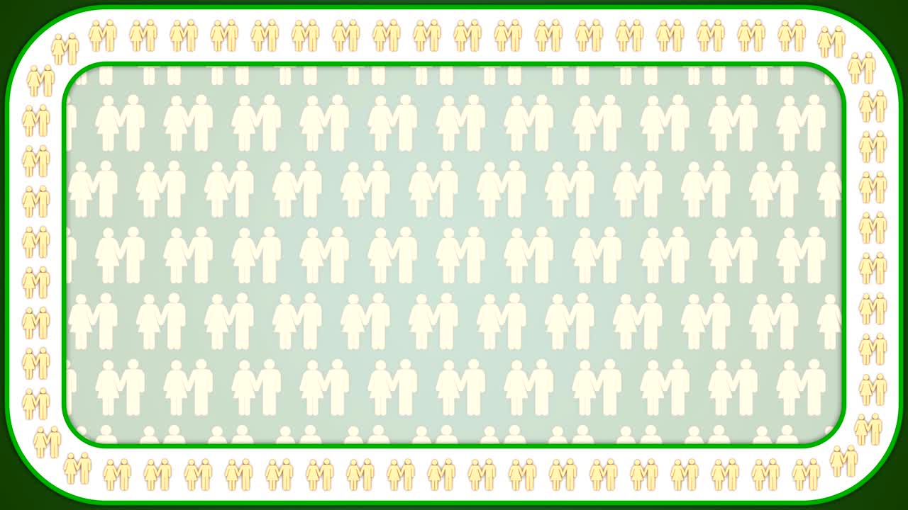 남자와 여자 초록색 배경 직사각형 프레임