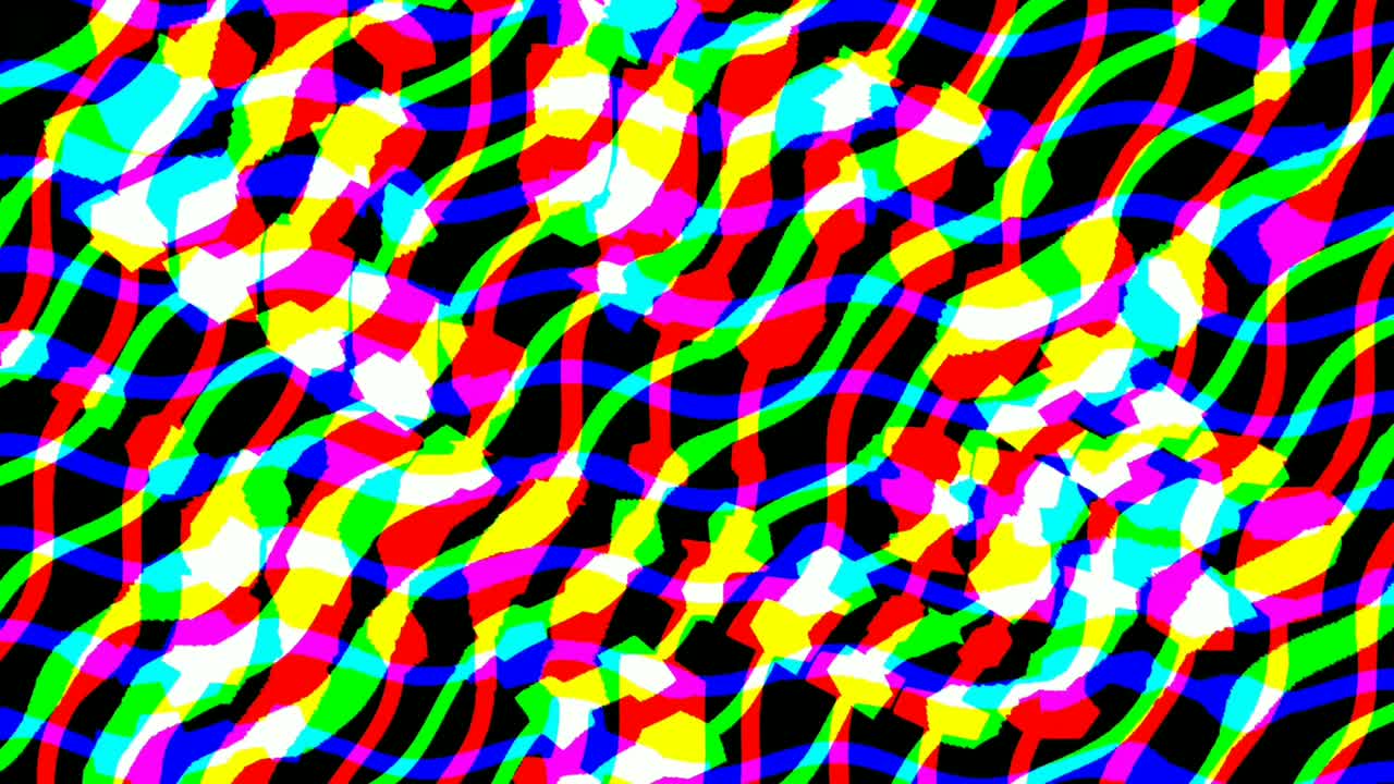 efecto gráfico que gira sobre un fondo negro en formas de onda.