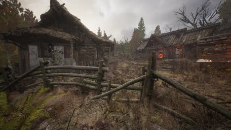 An-old-village-with-wooden-dilapidated-houses