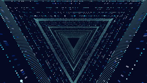 Abstract blue dot grid a mysterious triangular pattern