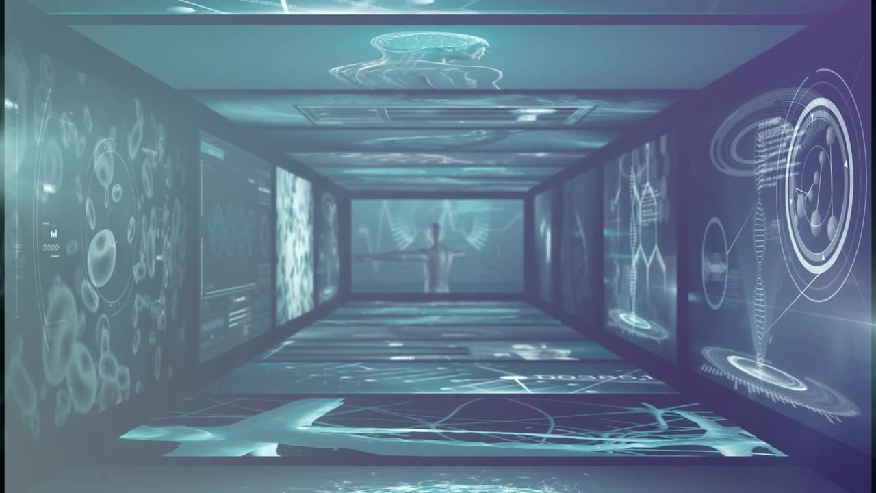 A studio shot of an illustration or abstract concept with a blue gradient background