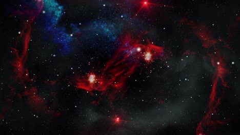 nubes nebulosas rojas flotando en el universo